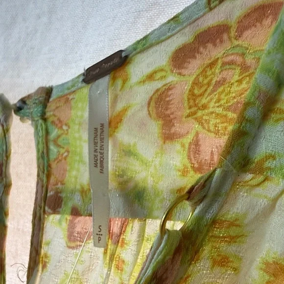 Free People Mustard Green Floral Maxi Dress - Picture 2 of 5